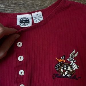LOONEY TOONS red button down shirt